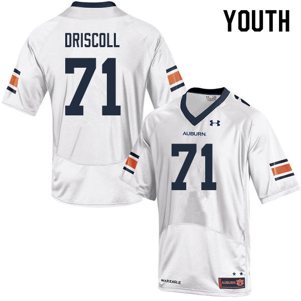 Auburn Tigers Youth Jack Driscoll #71 White Under Armour Stitched College 2019 NCAA Authentic Football Jersey BVK1474LD